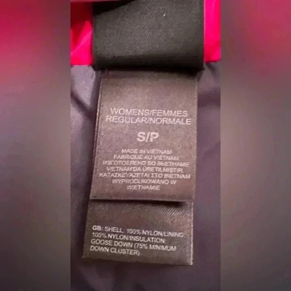 The North Face Aconcagua 550 Down Fuchia Bright Bold Pink Full Zip Vest; size S - Picture 10 of 10